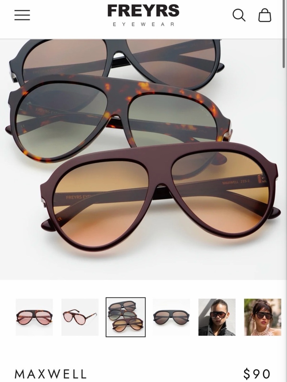 FREYRS Maxwell Aviator Sunglasses - Brown Gradient